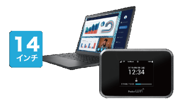 SoftBank 809SH 100GB 14インチノートPCレンタル [スタンダードモデル]セット