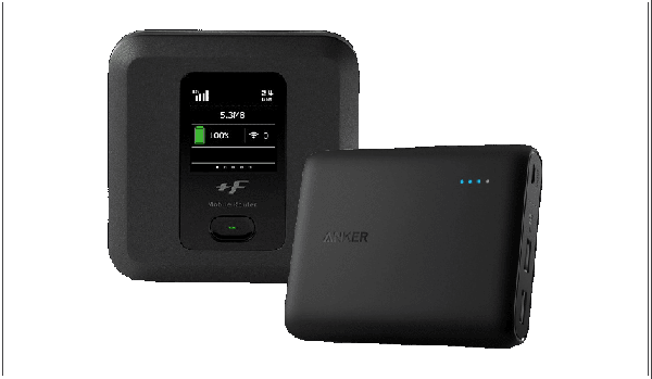 富士ソフトFS040W 30GB (au KDDI SIM搭載) モバイルバッテリーセット