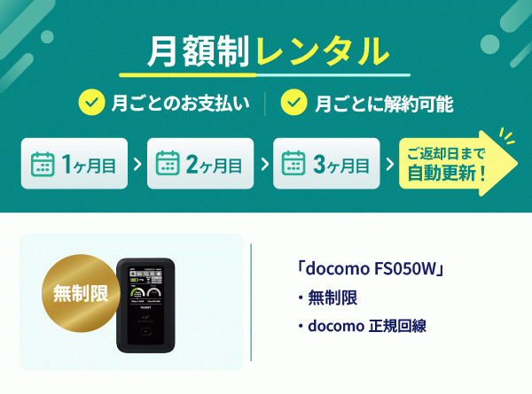 新料金【定期】docomo FS050W 無制限